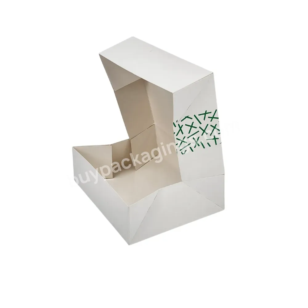 Custom Logo Printed Food Grade White Cardboard Paper Birthday Gift Pastry Cake Box For Cake Packaging