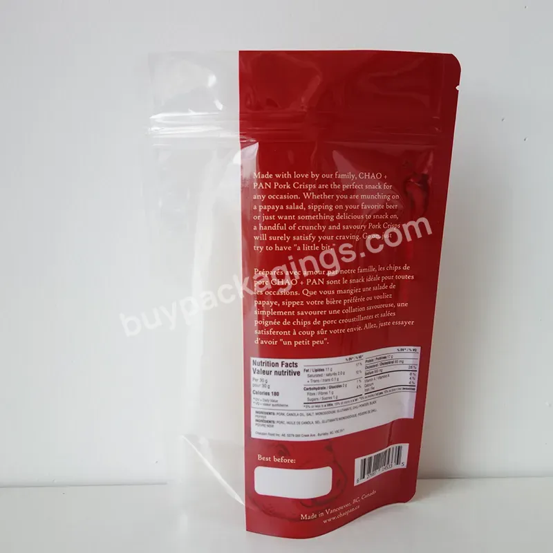 Custom Logo Printed Food Plastic Smell Proof Stand Up Clear Window Packaging Bags