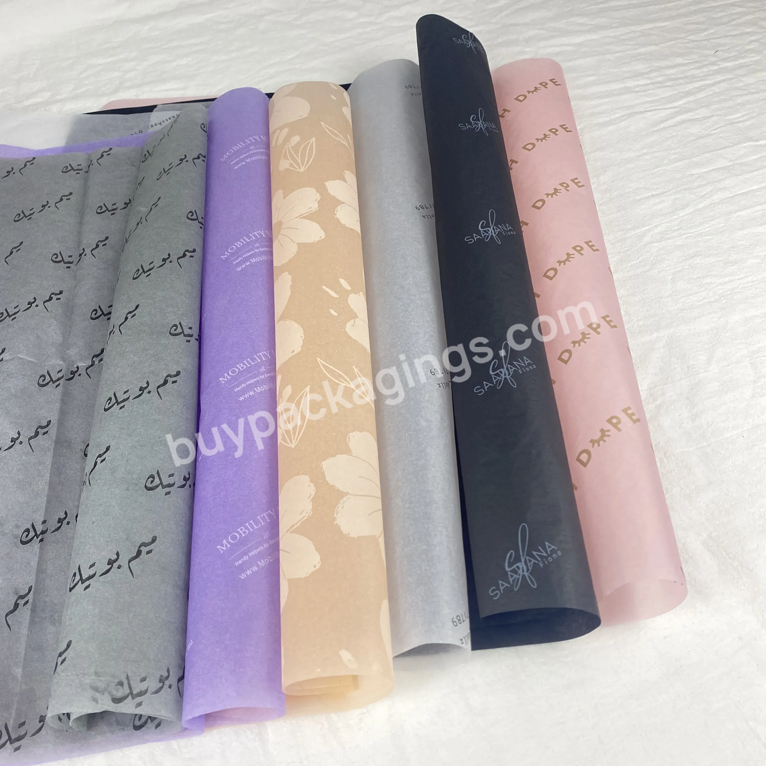 Custom Logo Printed Gift Packaging Thin Tissue Wrapping Paper Food Wrapping Paper