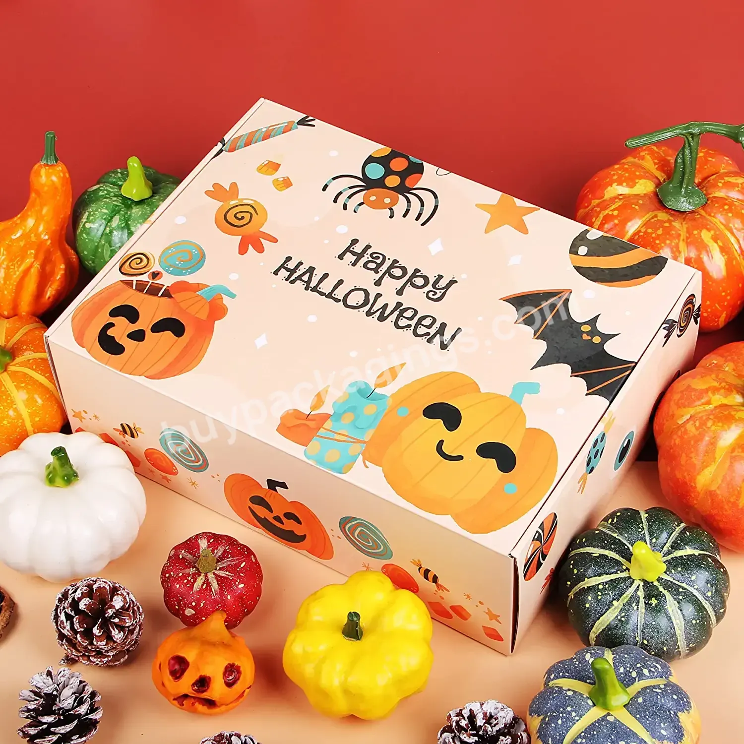 Custom Logo Printed Halloween Gift Box Manufacturer Colorful Corrugated Cardboard Box Mailer Box
