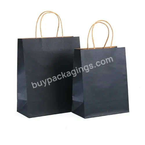 Custom Logo Printed Logo Brown Kraft Retail Food Takeaway Takeout Delivery Kraft Paper Packaging Packing Bag With Handle