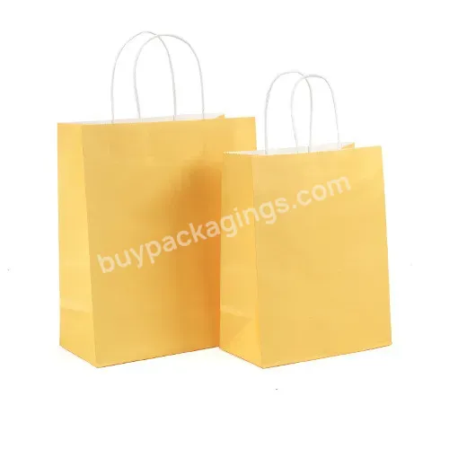 Custom Logo Printed Logo Brown Kraft Retail Food Takeaway Takeout Delivery Kraft Paper Packaging Packing Bag With Handle