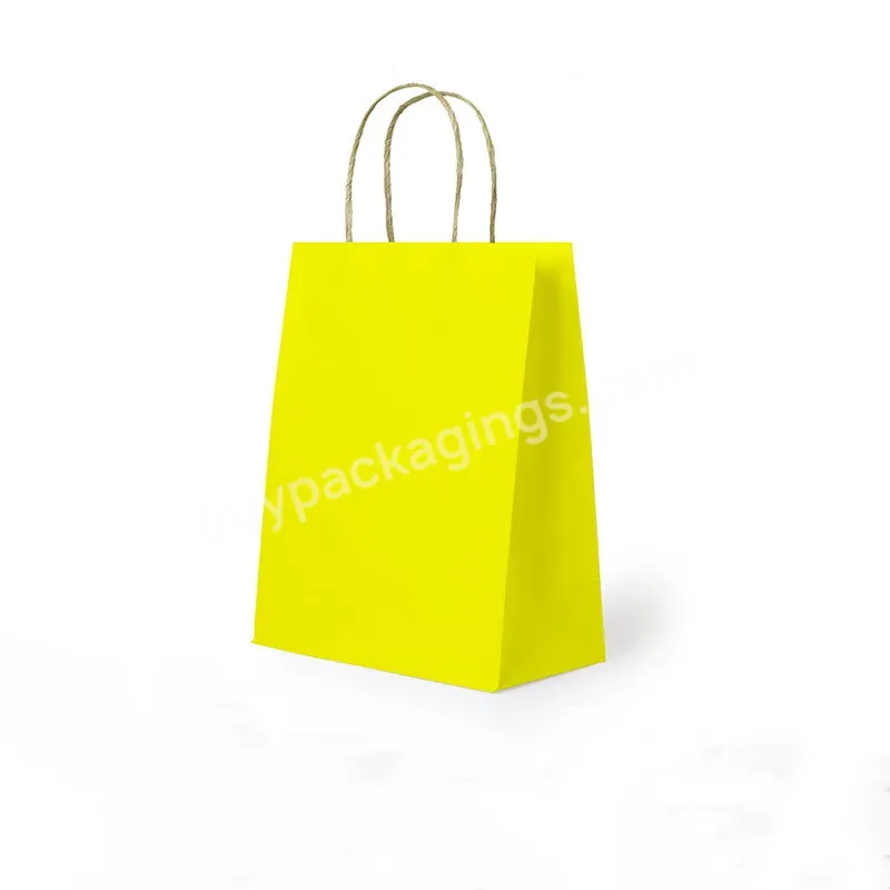 Custom Logo Printed Logo Red Kraft Retail Store Food Takeaway Takeout Delivery Kraft Paper Packaging Packing Bag With Handle