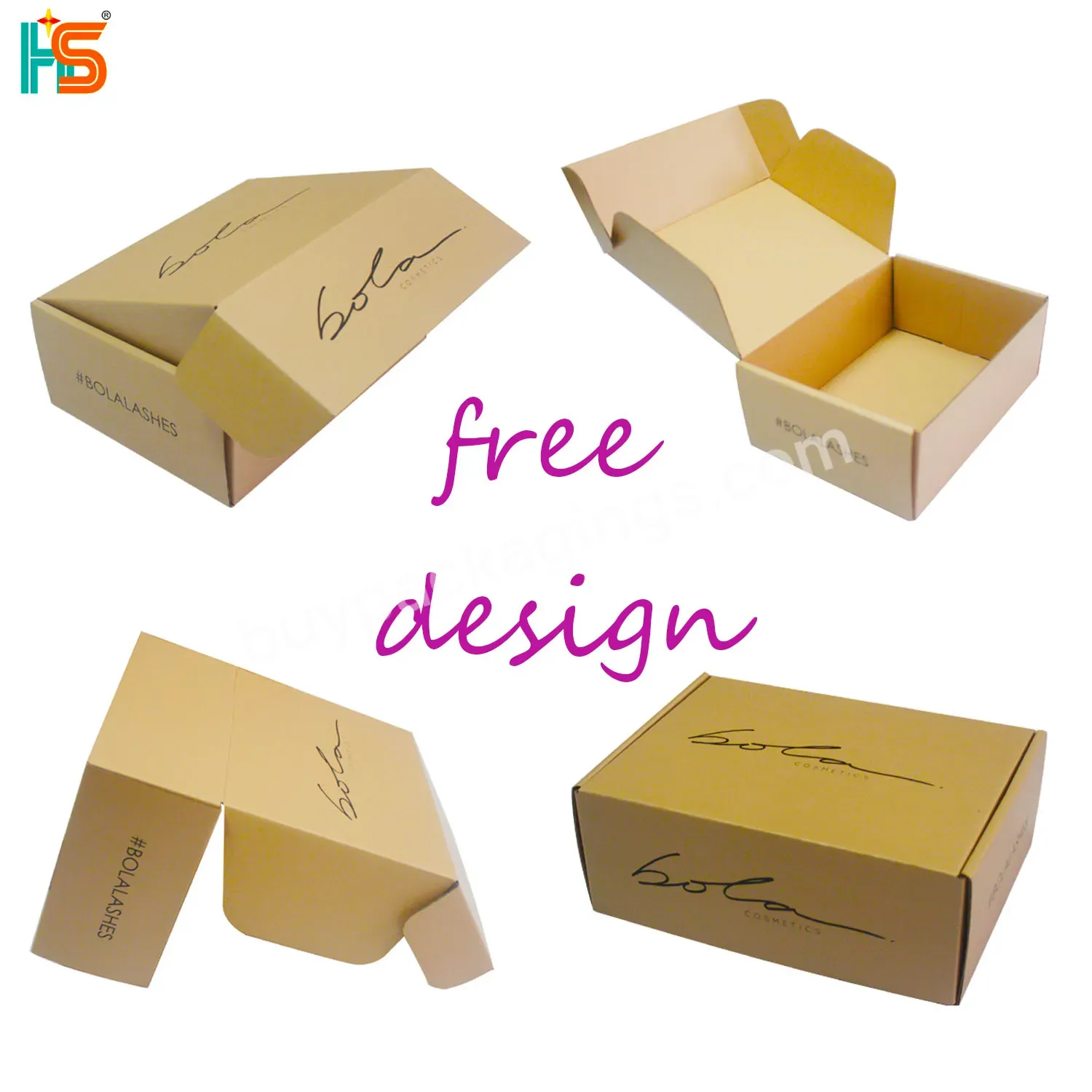 Custom Logo Printed Luxury Corrugated Folding Kraft Paper Packaging Box Cardboard Shipping Mailer Boxes