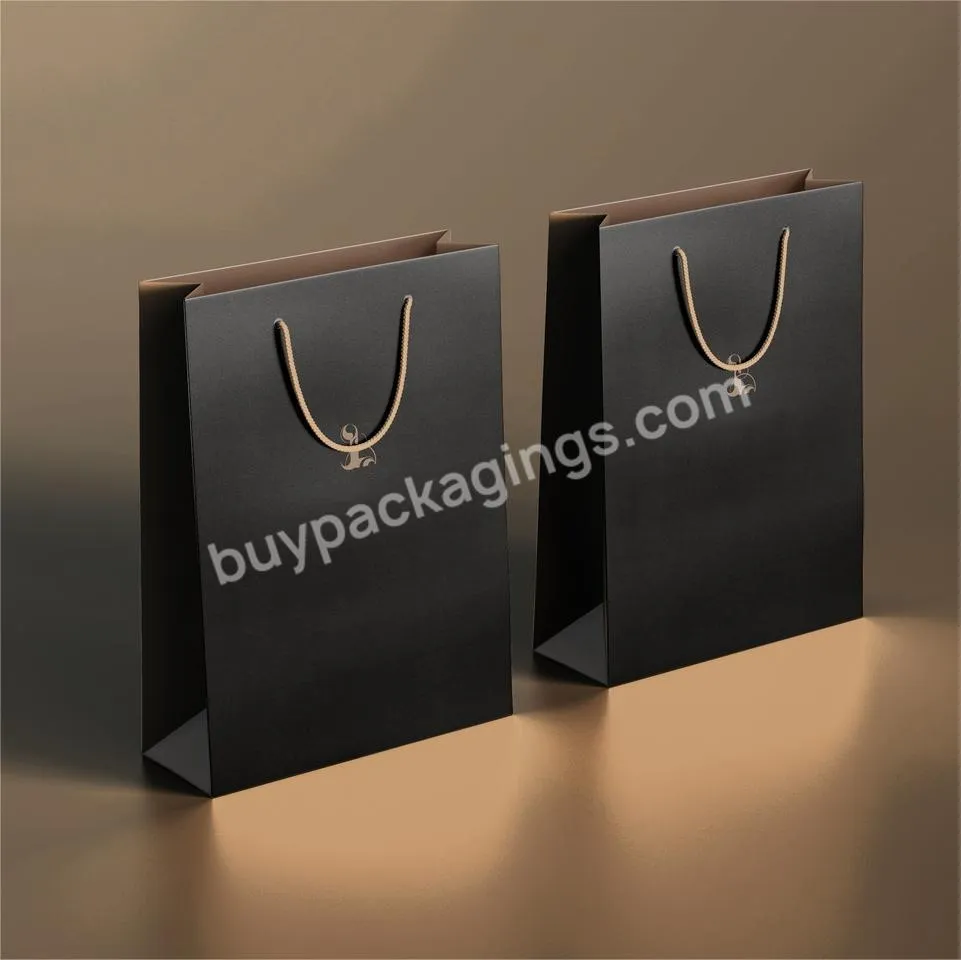 Custom Logo Printed Luxury Paper bags jewelry Bracelet Packaging Gift Shopping Bag with ribbon close