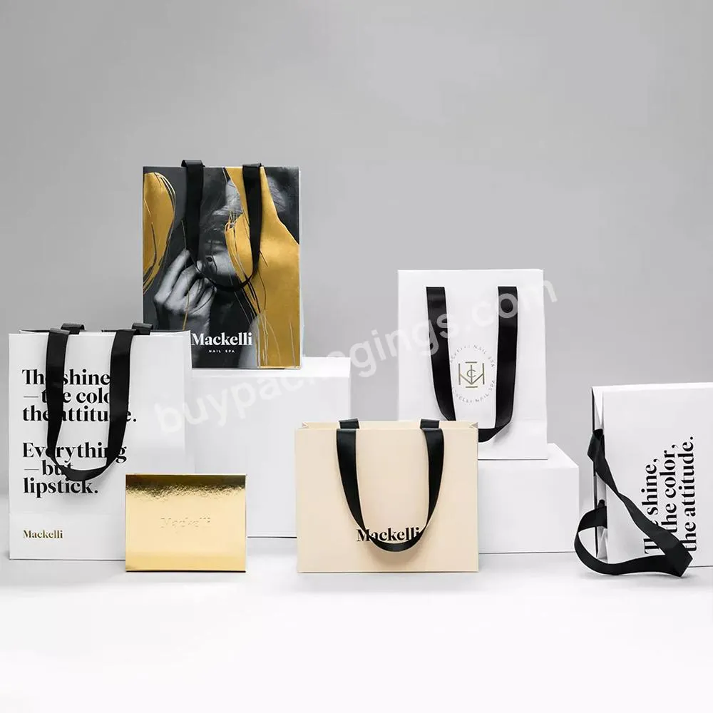 Custom Logo Printed Luxury Paper Jewellery Cloth Packaging Gift Shopping Bag With Mirror Effect