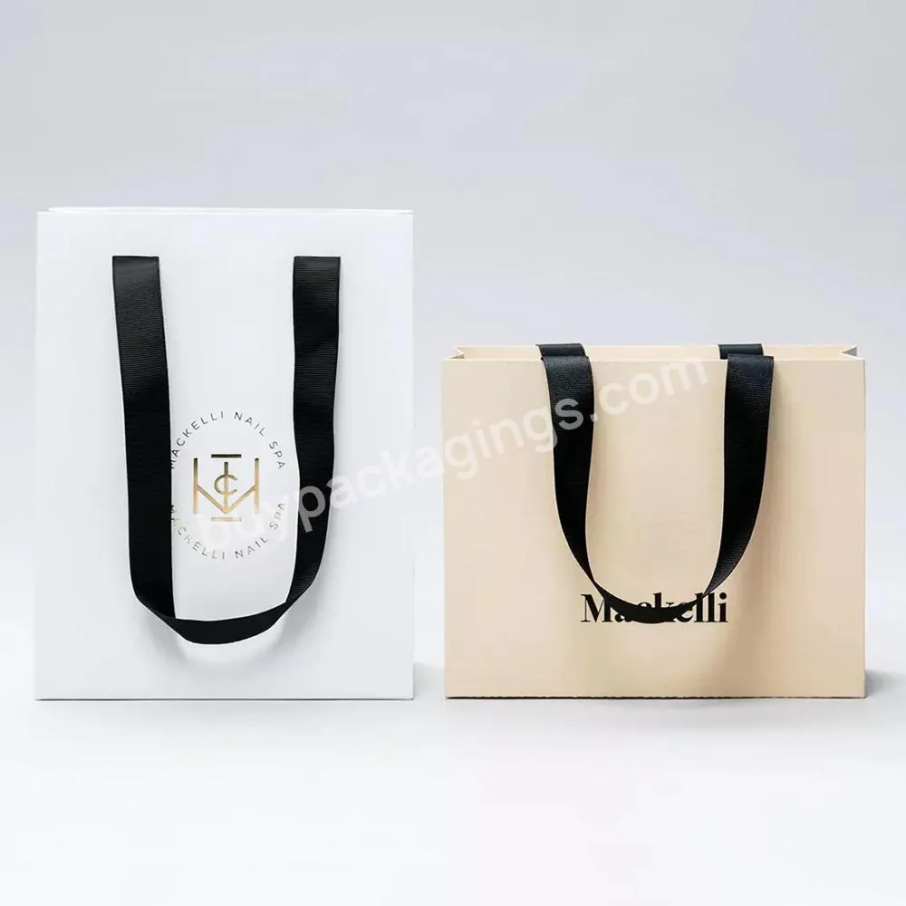 Custom Logo Printed Luxury Paper Jewellery Cloth Packaging Gift Shopping Bag With Mirror Effect