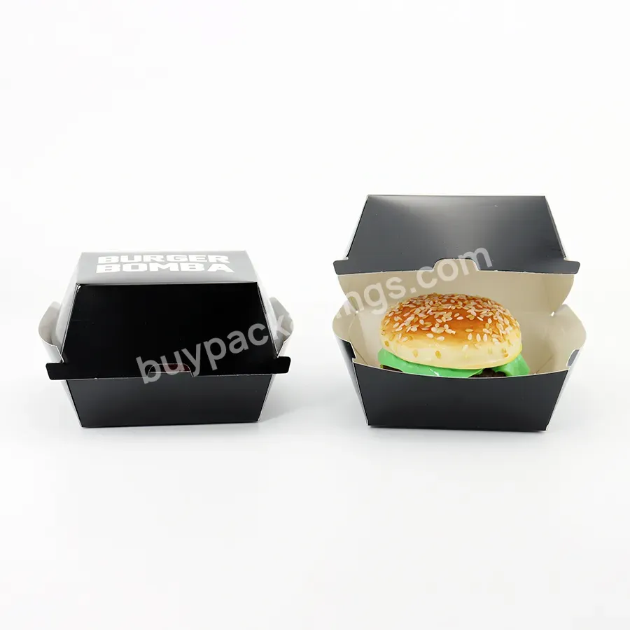 Custom Logo Printed Paper Burger Mystery Box Burger Reusable Hot Friendly Box Packaging