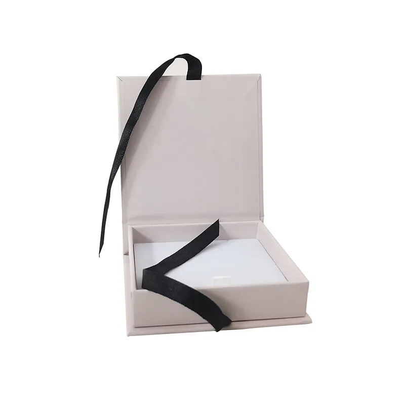 Custom Logo Printed Paper Packaging Jewelry Box Cardboard Paper Gift Jewellery Box with Ribbon