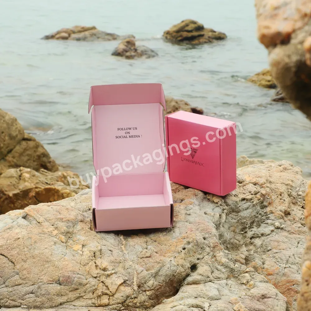 Custom Logo Printed Pink Mailer Box Durable Clothing Gift Shoes Paper Packaging Cardboard Shipping Boxes