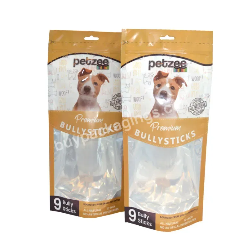 Custom Logo Printed Resealable Pet Treat Food Stand Up Zipper Pouch Bag For Pet Food Packaging