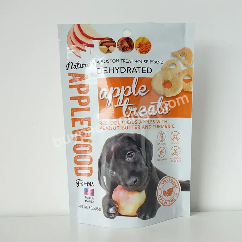 Custom Logo Printed Resealable Pet Treat Food Stand Up Zipper Pouch Heat Seal Bag For Pet Food Packaging