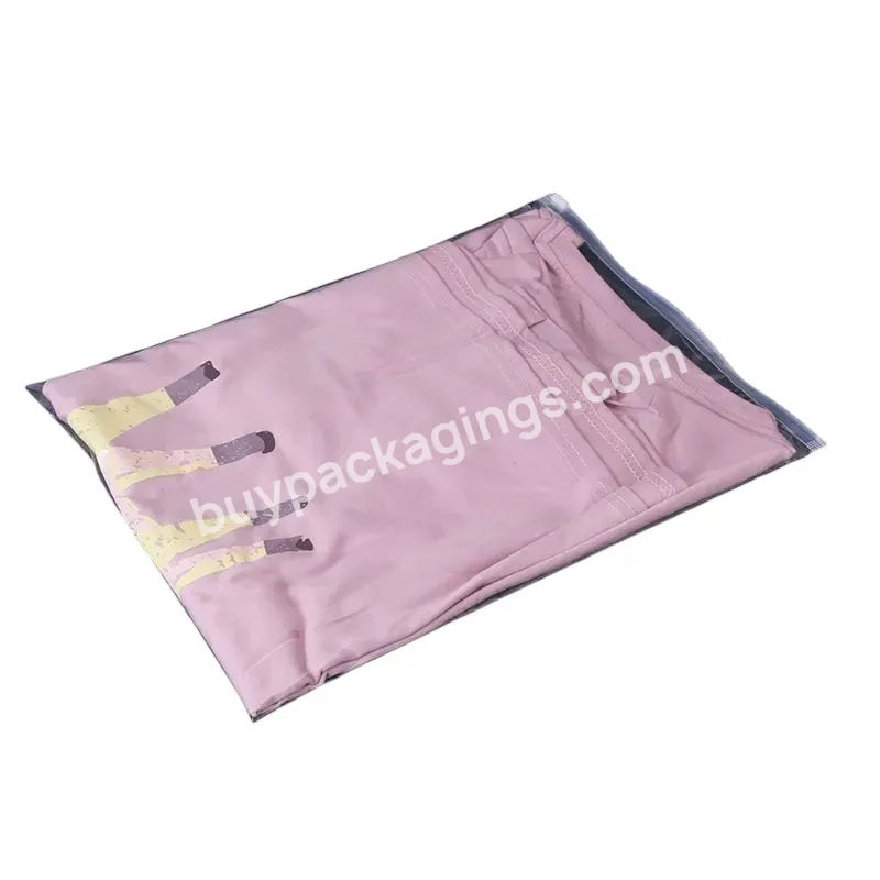 Custom Logo Printed Reusable Packaging Plastic Frosted Zip Lock Zipper Pouch Ziplock Bag For Clothing