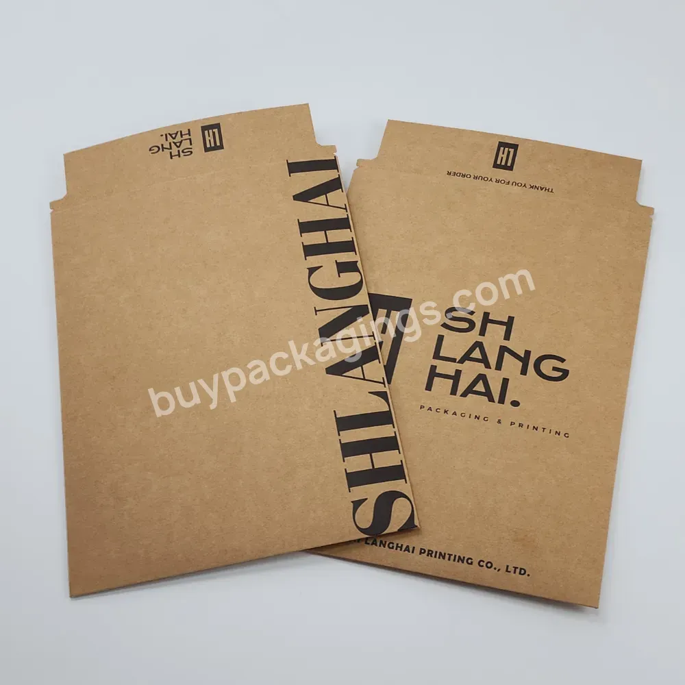 Custom Logo Printed Shipping Mailing Brown Cardboard Kraft Packaging Rigid Kraft Paper Mailing Envelopes