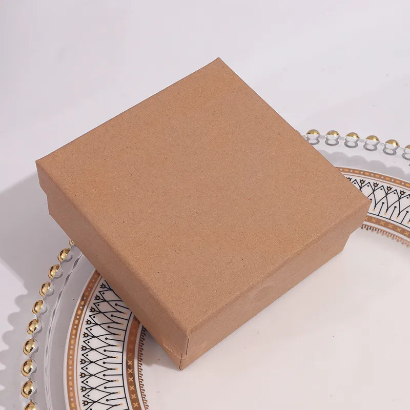Custom Logo Printed Wedding Gift Card Box Wedding Perfume Watch Packaging Unique Square Kraft Jewelry Box