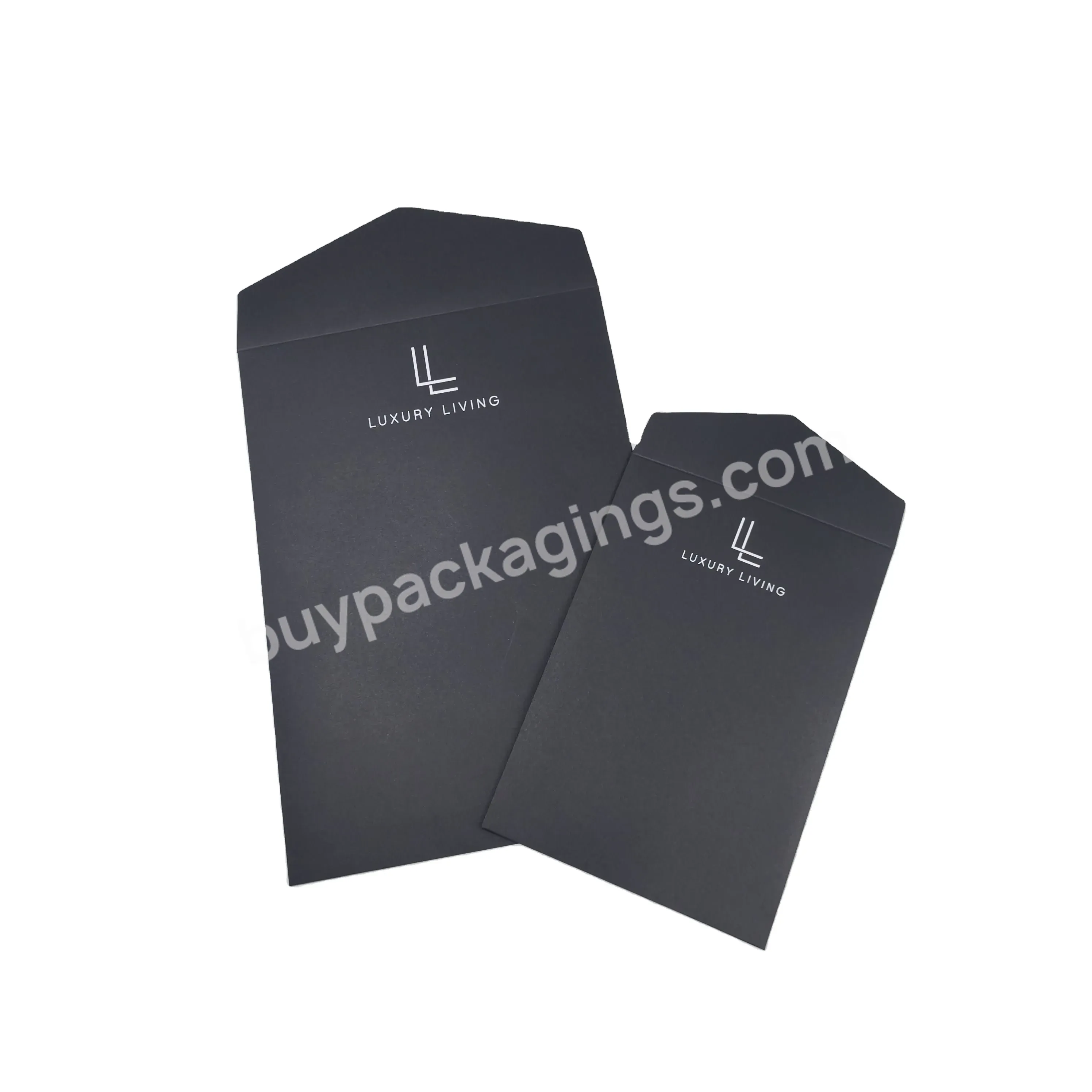 Custom Logo Printed Wholesale Paper Black Envelope Size A4 Paper Envelope