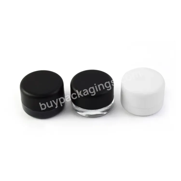 Custom Logo Printing 5ml 7ml 9ml Clear Black White Round Concentrate Container Airtight Glass Jar With Child Resistant Lid