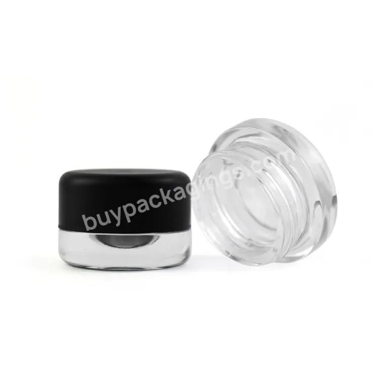 Custom Logo Printing 5ml 7ml 9ml Clear Black White Round Concentrate Container Airtight Glass Jar With Child Resistant Lid - Buy 7ml Airtight Glass Jar With Child Resistant Lid,5ml 7ml 9ml Clear Black White Round Concentrate Container With Black Lid,