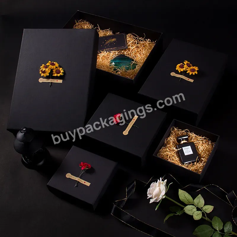 Custom Logo Printing Brown Clothing Gift Packaging Cardboard Paper Top And Bottom Box With Bag