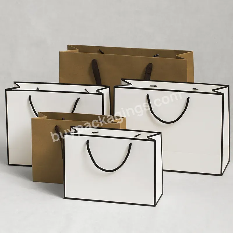 Custom Logo Printing Clothes Paper Shopping Bag With Custom Handle