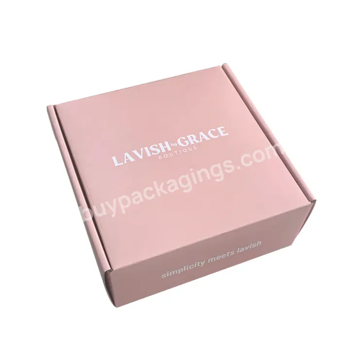Custom Logo Printing Eco Friendly Paper Corrugated Cardboard Flip Top Design Cosmetic Shipping Pink Mailer Boxes