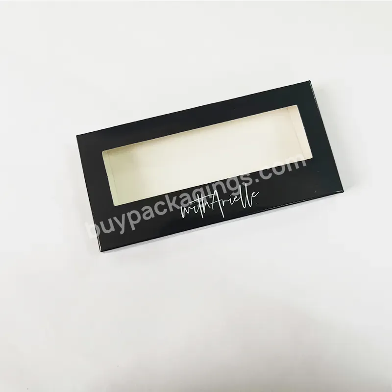 Custom Logo Printing Eyelash Paper Box With Transparent Pvc Cover