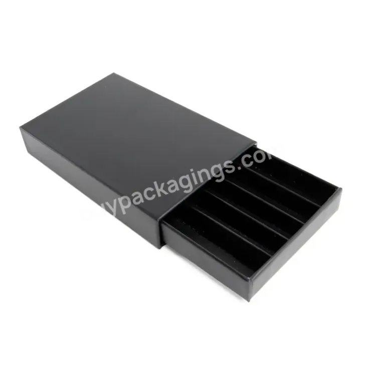 Custom Logo Printing Glossy Matte Black Child Resistant 109mm 5 Dividers Packs Push Packs Paper Packaging Box