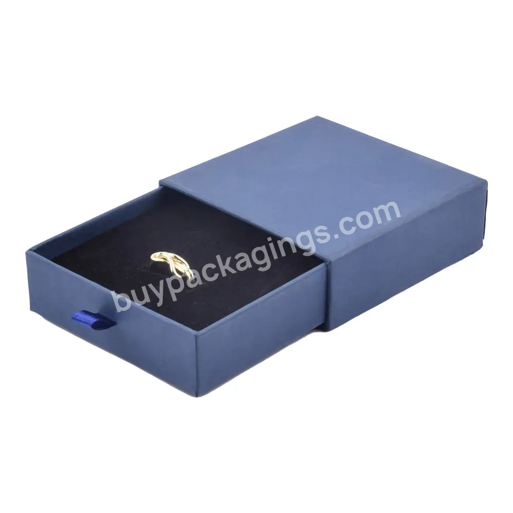 Custom Logo Printing Hard Rigid Cardboard Sliding Paper Box With Ribbon Rope Gift Sleeve Jewelry Packaging Lamination Drawer Box