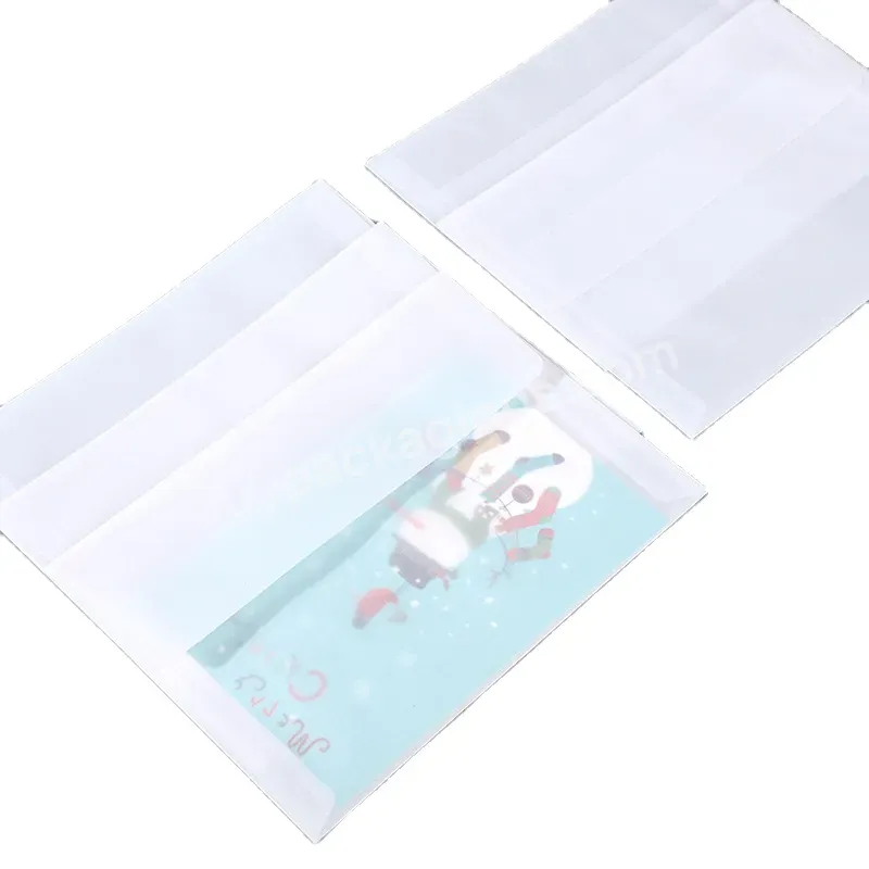 Custom Logo Printing Luxury Semi Translucent Transparent Acid Paper Vellum Envelopes Packaging For Postcards