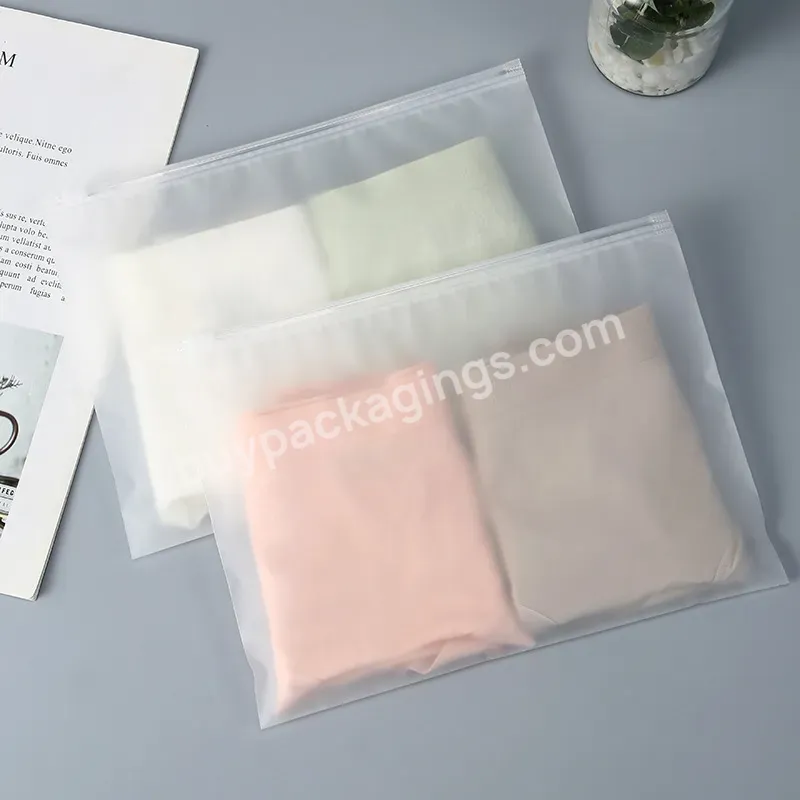 Custom Logo Printing Matte Frosted Poly Zipper Bag Biodegradable Clothing Zip Lock Ziplock Bag For Package