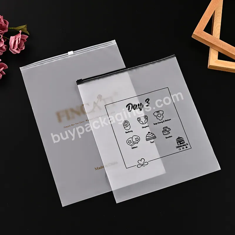 Custom Logo Printing Matte Frosted Poly Zipper Bag Recyclable Clothing Ziplock Bag For Package