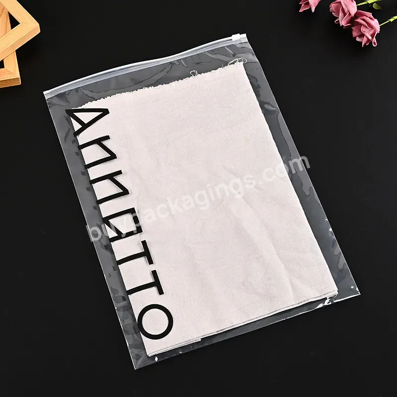 Custom Logo Printing Matte Frosted Poly Zipper Bag Recyclable Clothing Ziplock Bag For Package