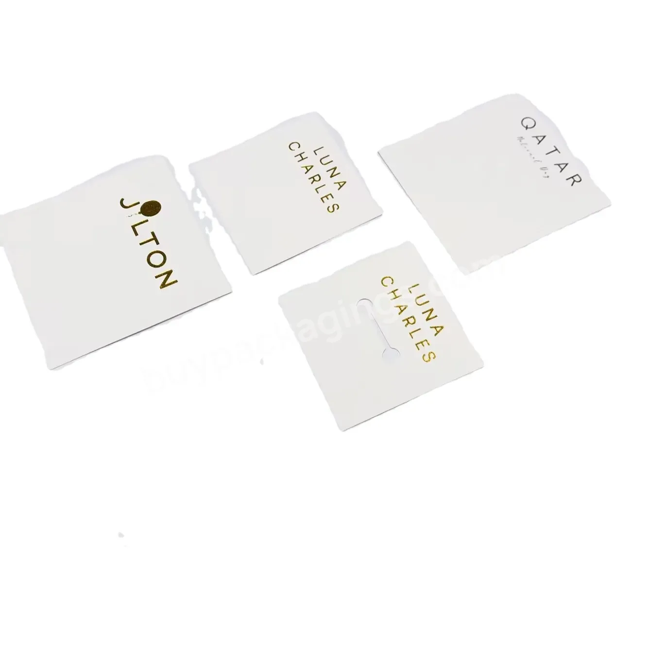 Custom Logo Printing Packaging Cards Paper White Earring Card Jewelry Display Holders Credit Card