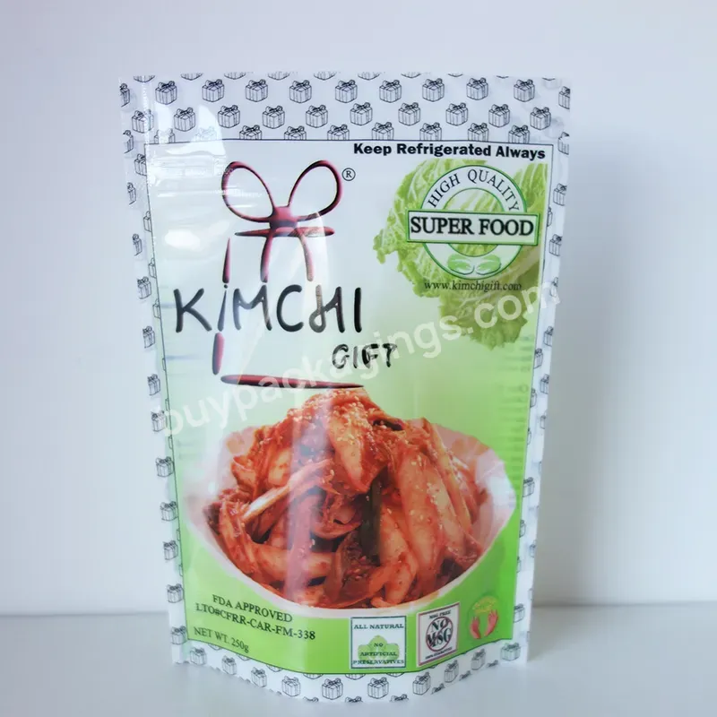 Custom Logo Printing Plastic Food Grade Stand Up Bags Resealable Frozen Food Packaging Pouch