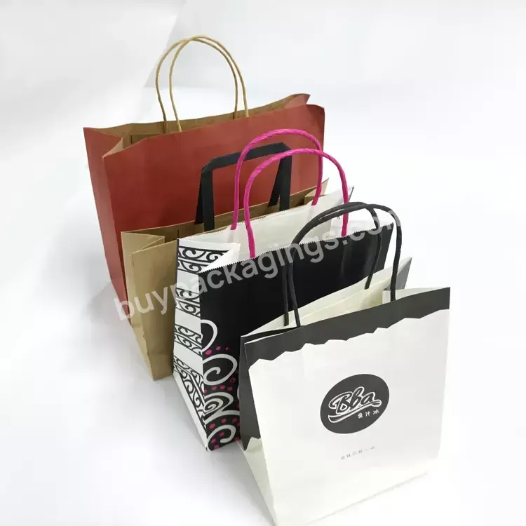 Custom Logo Printing Recycling Shopping Tote Bag Clothing Shoes Mall Shopping Paper Bag