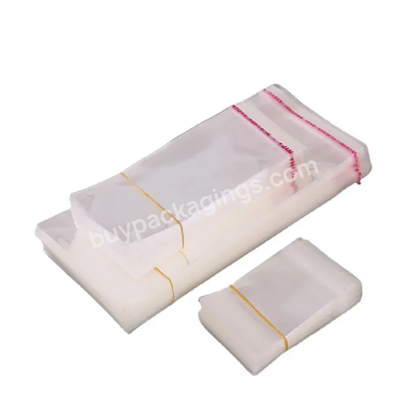 Custom Logo Printing Resealable Apparel Package Opp Bag Self Sealing Bopp Transparent Cello Bag Clear Plastic Cellophane Bag