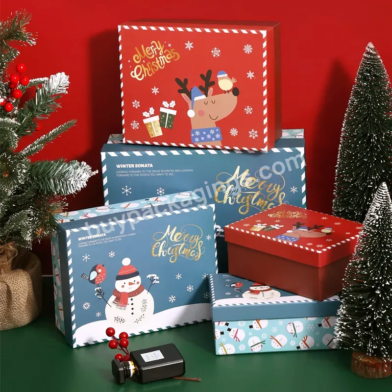 Custom Logo Printing Square Packaging Cardboard Christmas Gift Print Cover Box Wholesale
