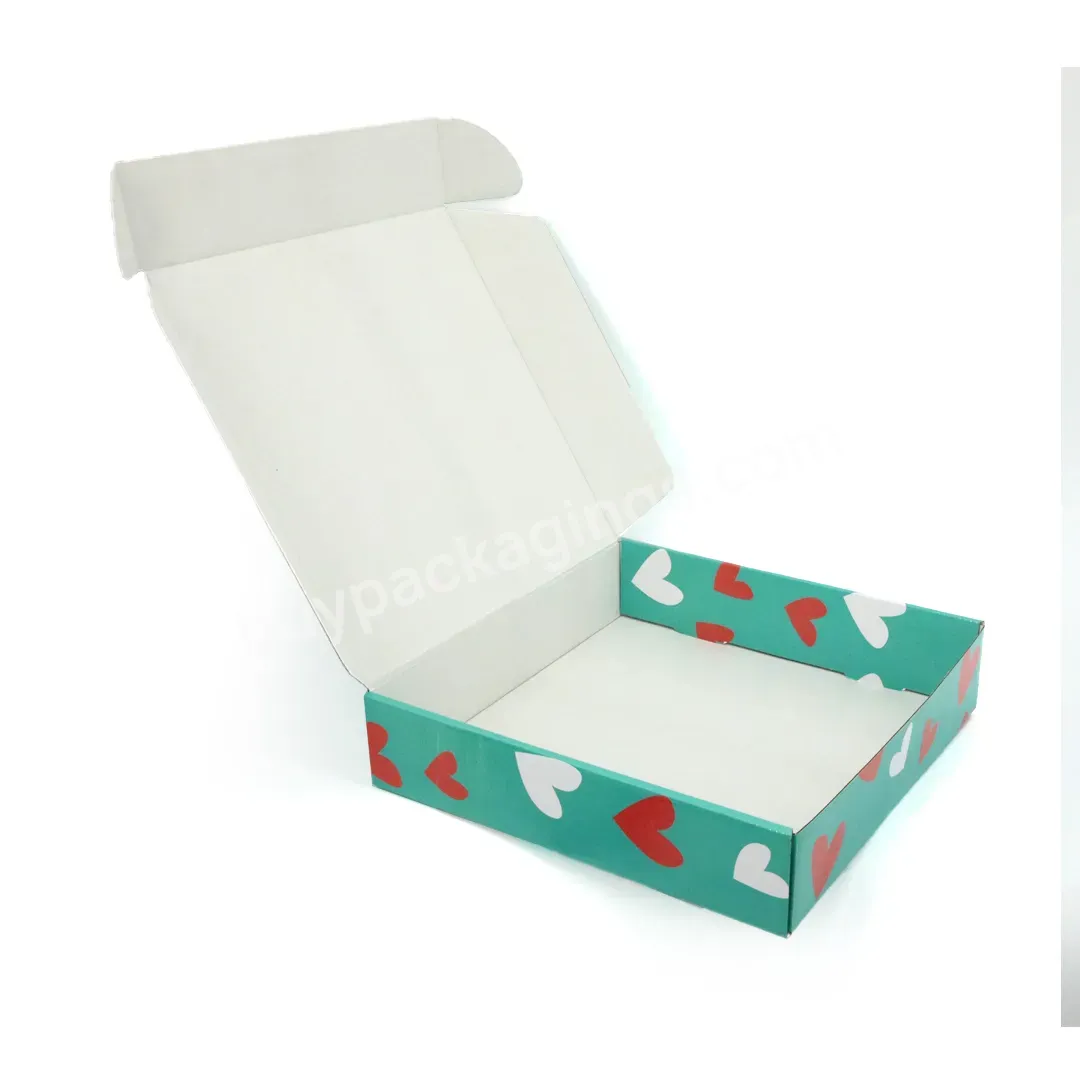 Custom Logo Printing White Green Corrugated Packing Box Custom Logo Printed Cute Box