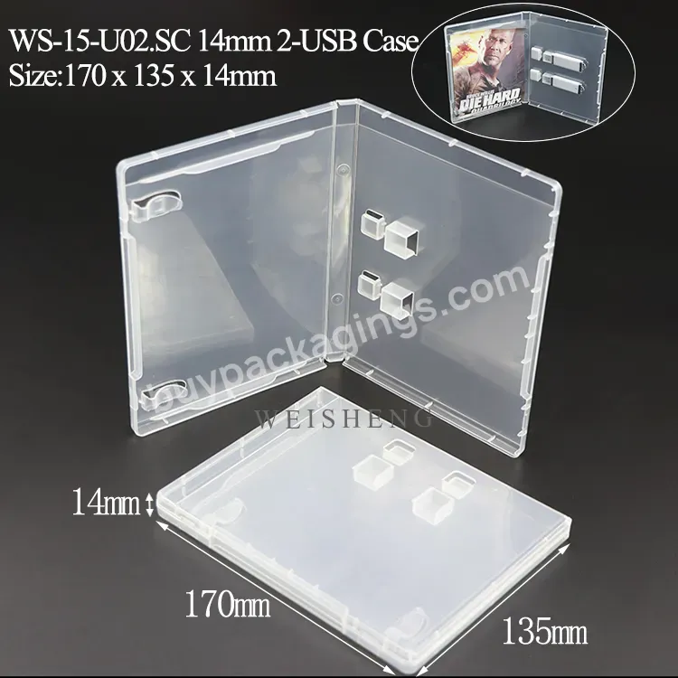 Custom Logo Rectangular Usb Cd Flash Drive Plastic Packaging Case Box Retractable Usb Storage Box