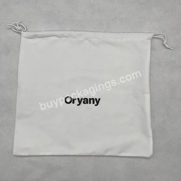 Custom Logo Recyclable Fabric Dust Bag White Packing Drawstring Bag Clothing Shoe Storage Non Woven Drawstring Dust Bag