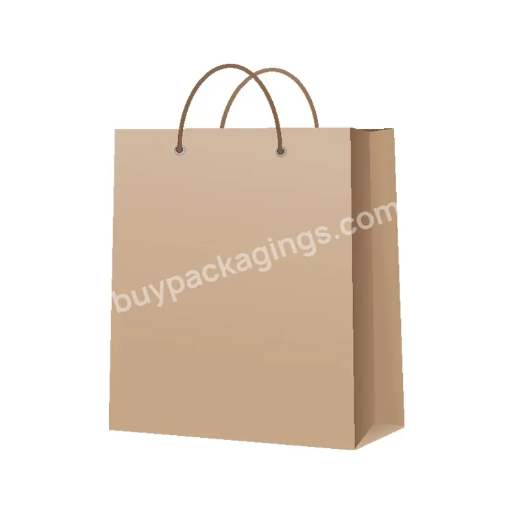 Custom Logo Recycled Cheap Brown Kraft Gift Shopping Paper Bag With Handle