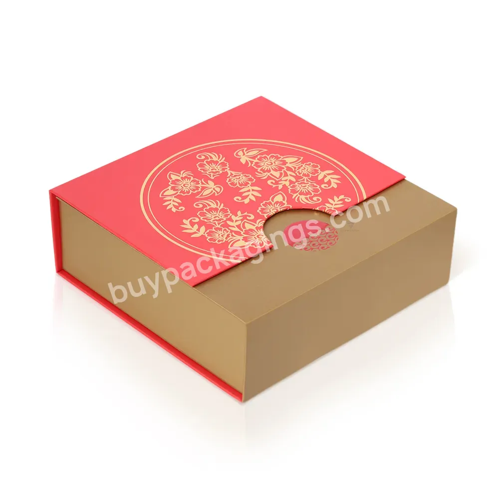 Custom Logo Red Cardboard Packaging Boxes With Magnetic Lid Small Folding Red Gift Box For Packing