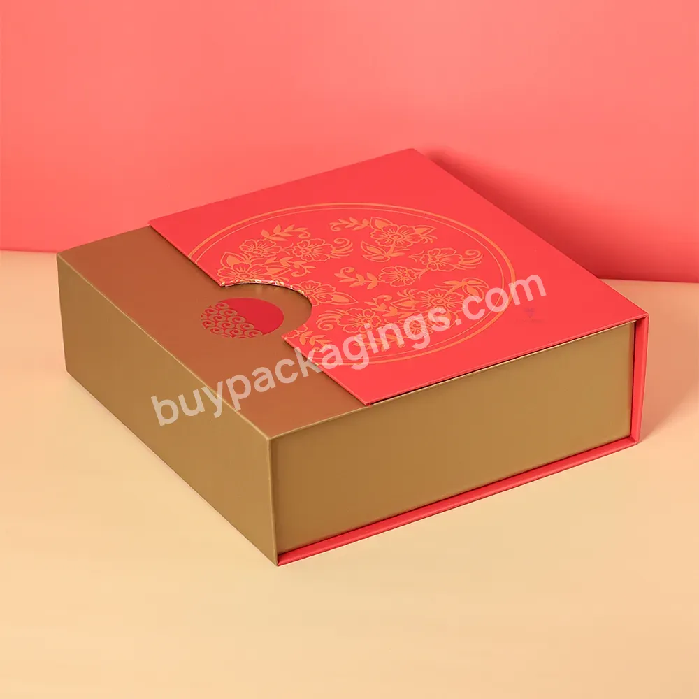 Custom Logo Red Cardboard Packaging Boxes With Magnetic Lid Small Folding Red Gift Box For Packing