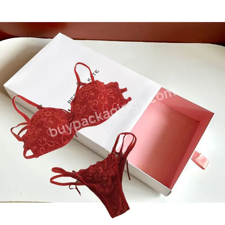 Custom Logo Retail Clothing Underwear Corrugated Package Pretty Lingerie Sliding Box Gift Packaging Paper Boxes For Women