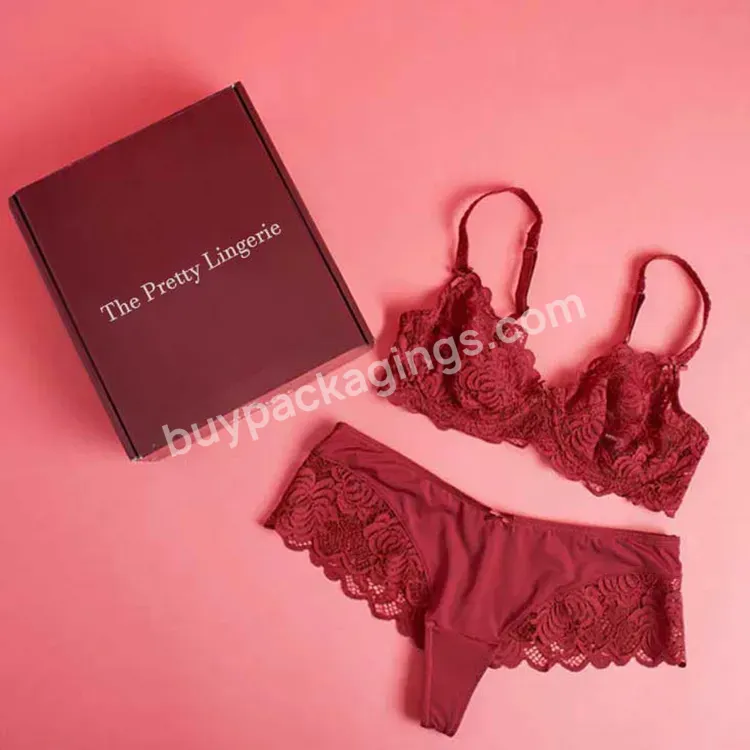 Custom Logo Retail Clothing Underwear Shipping Mailing Package Bra Lingerie Gift Packaging Paper Pr Box