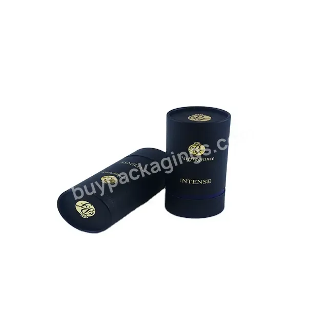Custom Logo Round Candle Packaging Handmade Luxury Gold Foil Embossed Black Glossy Perfume/socks Packaging Box