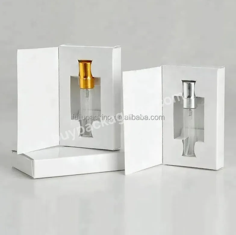 Custom Logo Round Roll On 10ml Spray Perfume Tube Tester Oil Roller Bottle Perfume Sample Shipping Mailer Packaging Box