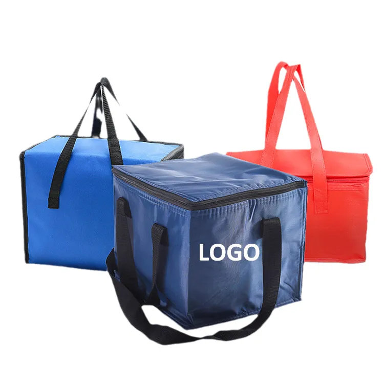 Custom Logo shoulder camping commercial Reusable Thermal Insulation picnic 6 Can Non Woven Insulated Lunch Cooler Bag For Food