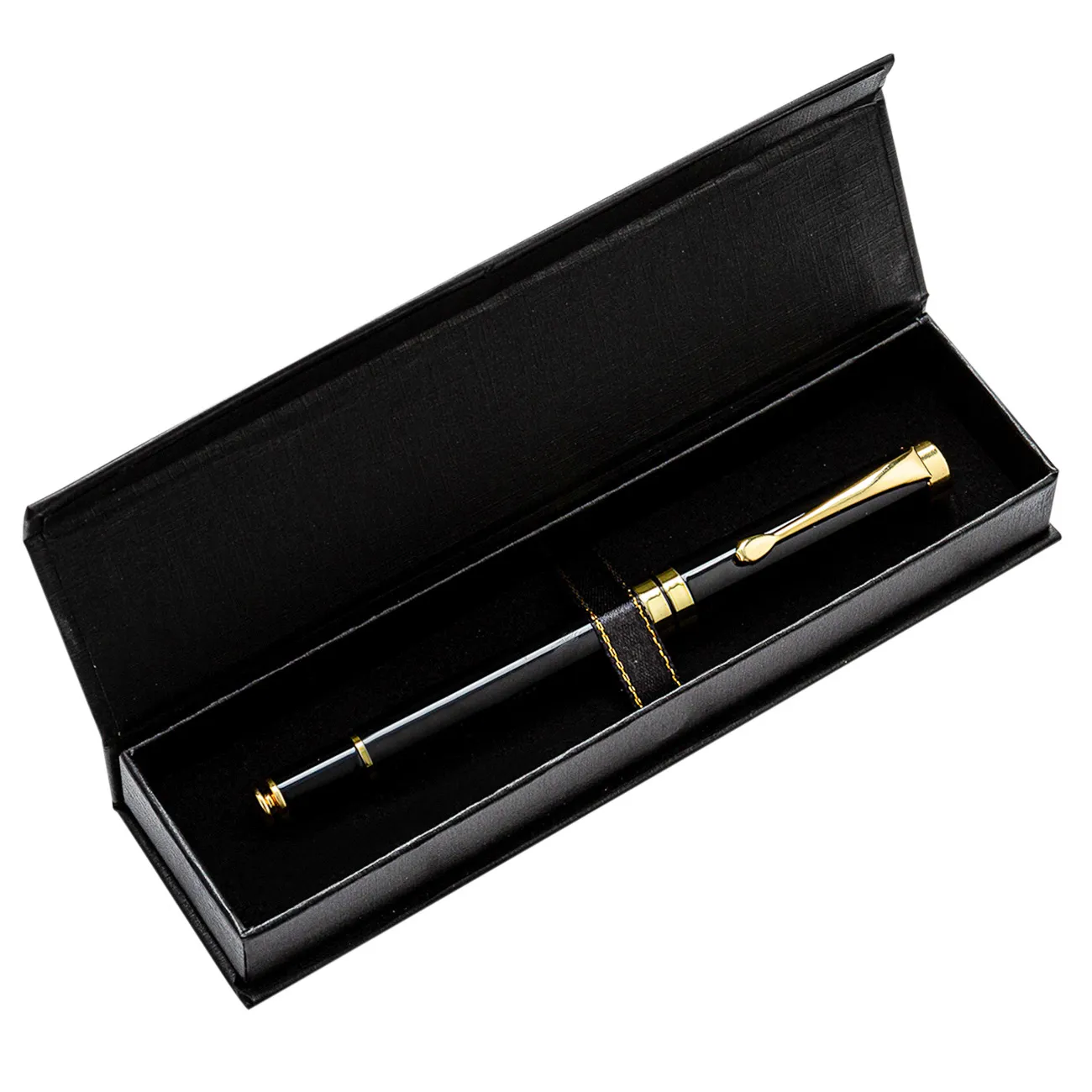 custom logo single pen black magnetic gift boxes package with magnetic lid