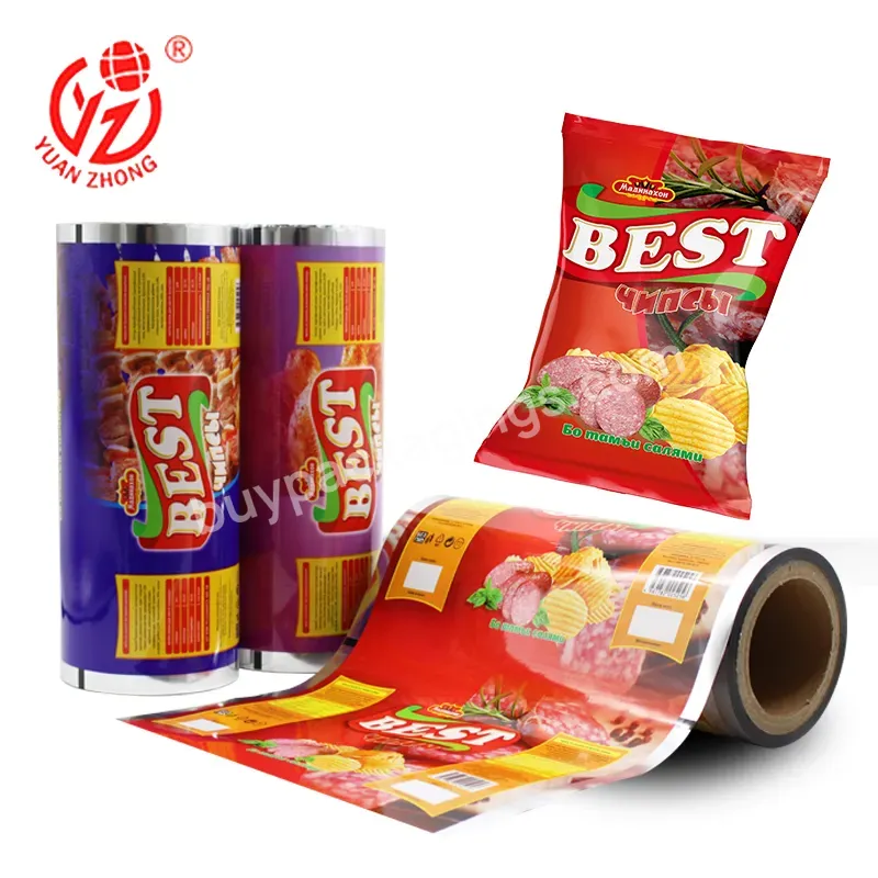 Custom Logo Size Package Roll Film Potato Chips Bag Packaging Printed Plastic Packaging Film Sachet Film